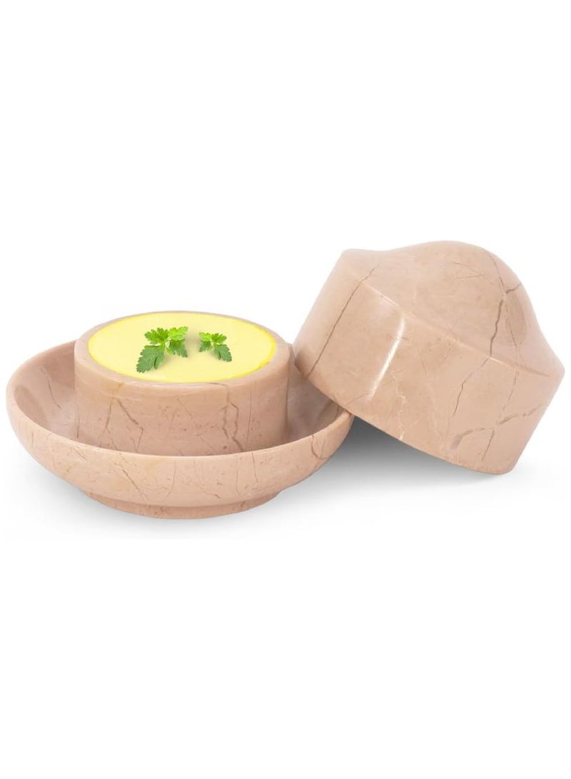RADICALn Mini Marble Butter Dish 3" Verona Butter Crock With Lid Home & Kitchen Countertop - Butter Container for Butter Storage  - Image 1