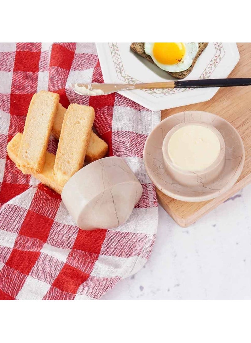 RADICALn Mini Marble Butter Dish 3" Verona Butter Crock With Lid Home & Kitchen Countertop - Butter Container for Butter Storage  - Image 2