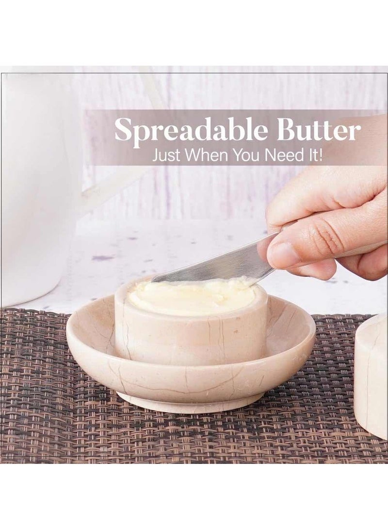 RADICALn Mini Marble Butter Dish 3" Verona Butter Crock With Lid Home & Kitchen Countertop - Butter Container for Butter Storage  - Image 4