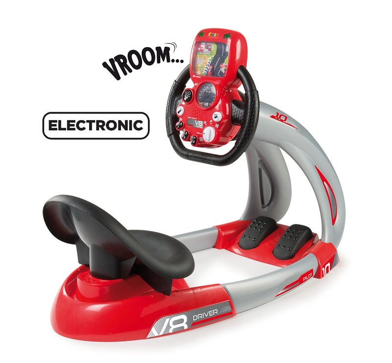 Smoby: V8 Driver, Kids Can Play and Develop Real Life Skills, Features Includes Back Lit Screen, Real Sounds and Mechanical Pedals, for Ages 3 and up - Image 2