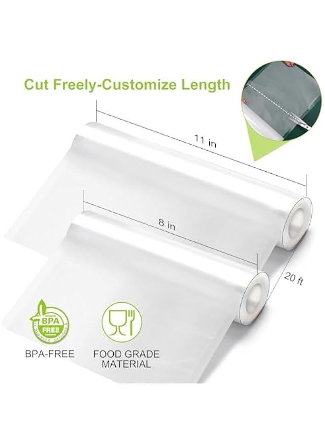 TRASSLE 6 Pack Vacuum Sealer Bags, Food Sealer Rolls BPA Free Reusable Food Storage Bags, Heavy Duty Embossed Customized Size Food Bags for Food Storage Sous Vide Cooking - Image 2