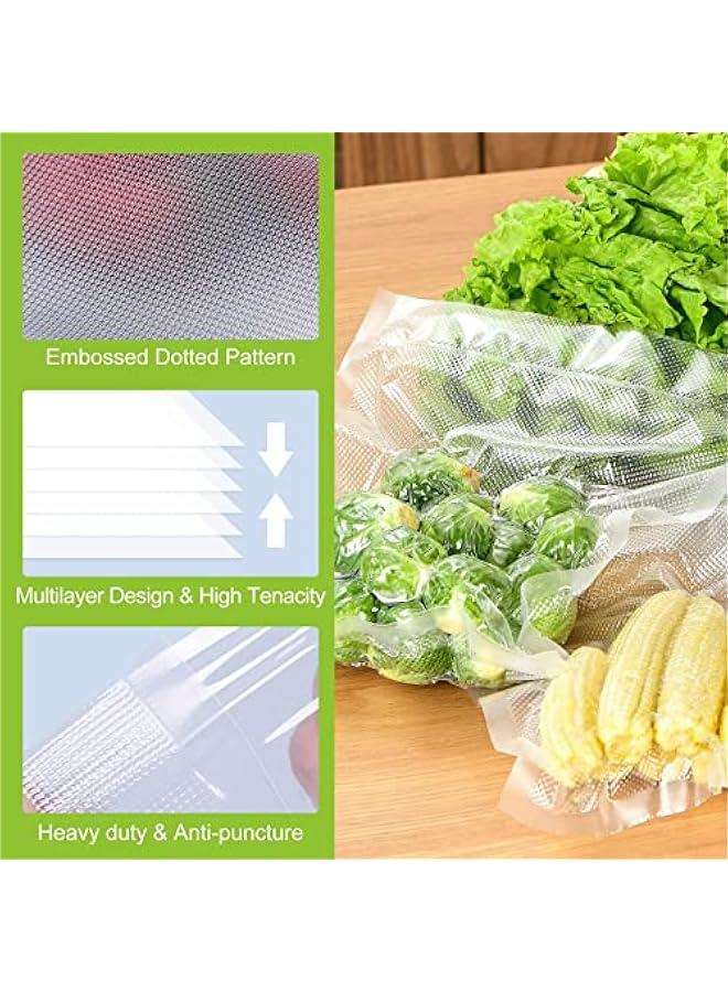 TRASSLE 6 Pack Vacuum Sealer Bags, Food Sealer Rolls BPA Free Reusable Food Storage Bags, Heavy Duty Embossed Customized Size Food Bags for Food Storage Sous Vide Cooking - Image 5