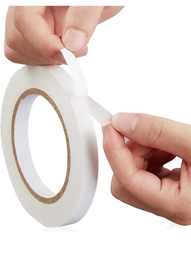 Monda 5-Pack Strong Double Sided Tape, 1.8cm x 10M High Adhesion Cotton Paper Tape for Crafts, Card Making, Office, Packaging & DIY Projects - Image 2