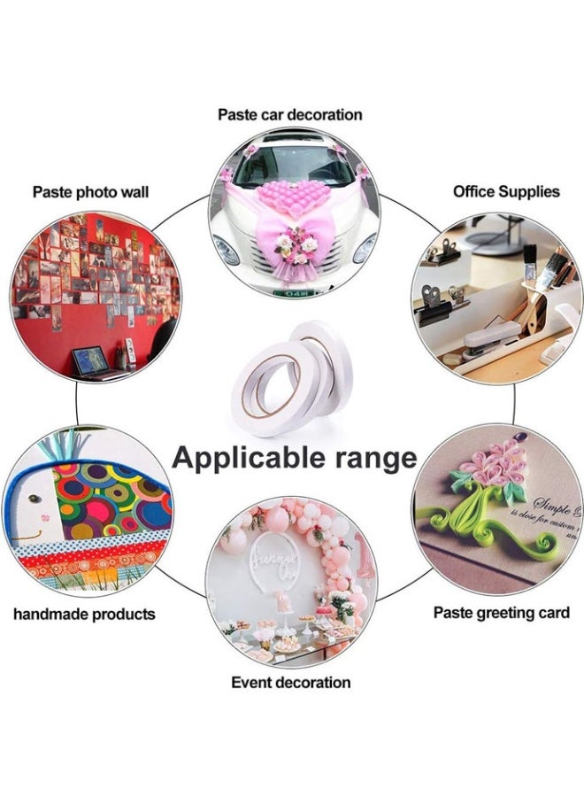 Monda 5-Pack Strong Double Sided Tape, 1.8cm x 10M High Adhesion Cotton Paper Tape for Crafts, Card Making, Office, Packaging & DIY Projects - Image 3