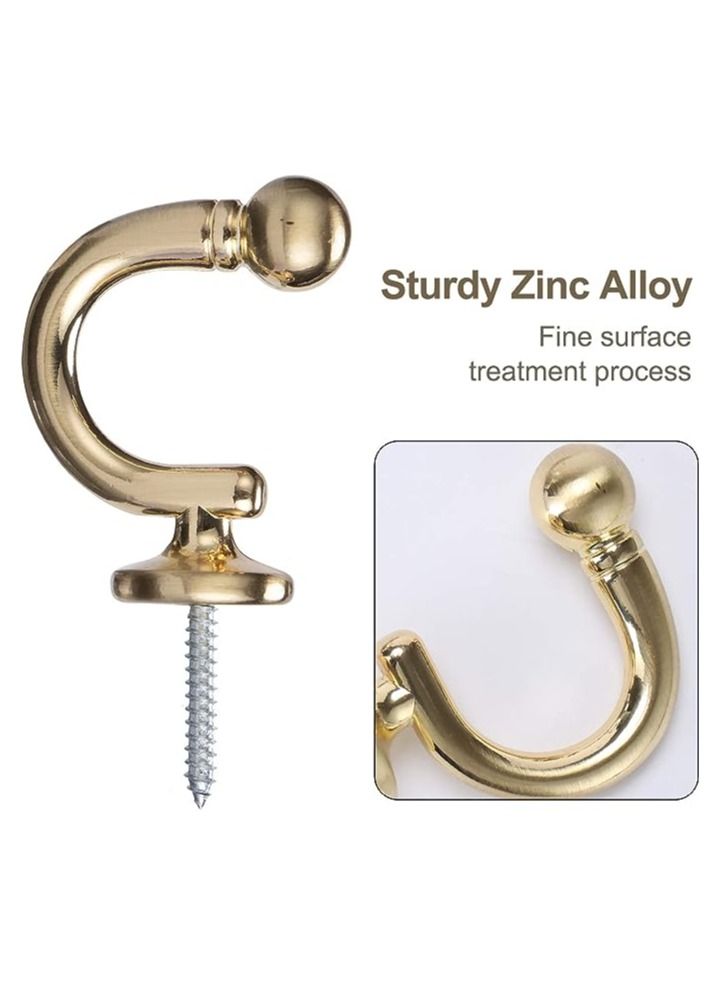 Zeenah Furniture Curtain Tieback Hooks, Stainless Steel Curtain Holder - Image 2