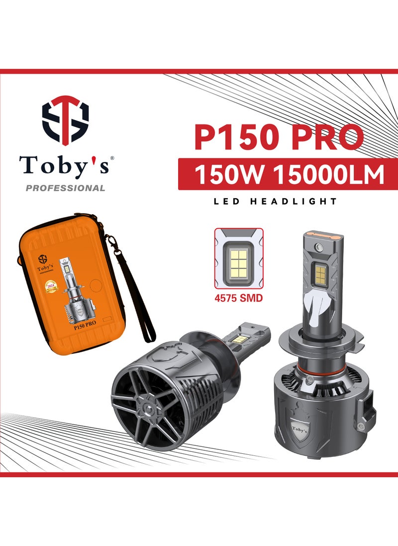 Toby's Toby's New Launched 2024 Led P150 Pro H7 2 Pieces 300W/Pair Original Tested LED Headlight Bulb Power Assembly with 30000 Lumens 