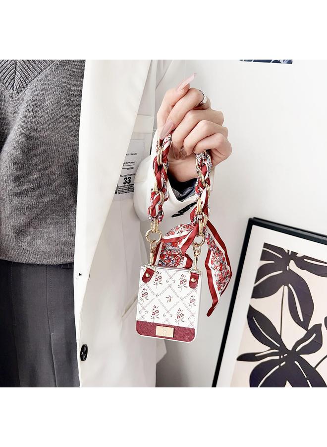 اس-توب جراب لهاتف Samsung Galaxy Z Flip6 بنمط زهرة الحظ من مادة TPU مع حزام - Image 4