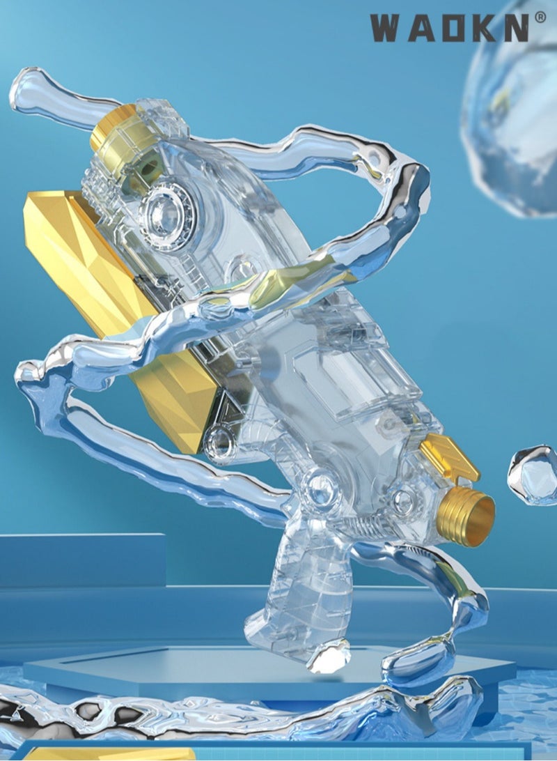 دبليو أيه أو كي أن مجموعة لعبة قاذفة المياه يمكن أن تطلق 8 متر رذاذ الماء والرش في وضع مزدوج ، ومسدس المياه ، ومسدس المياه للأطفال ، ورذاذ المياه المنقع ، الفتيان والفتيات والمراهقين والبالغين لعبة الشاطئ هدية - Image 5