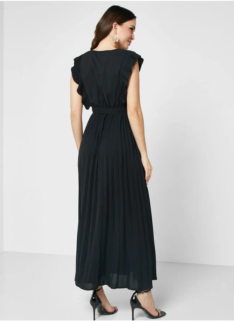 ELLA Pleated Wrap Dress