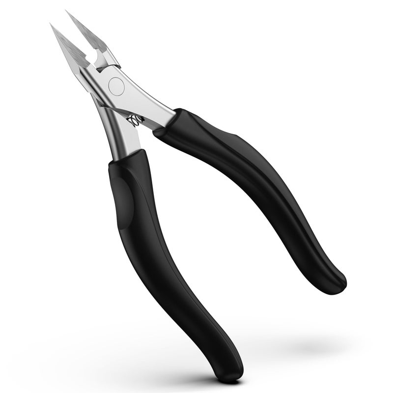 BALUCA Professional Straight Edge Toenail Clippers for Thick Nails & Ingrown Toenails - Heavy Duty Long Handle Nail Clippers for Seniors and Adults with Precision Design for Pain-Free Grooming,Black - Image 1