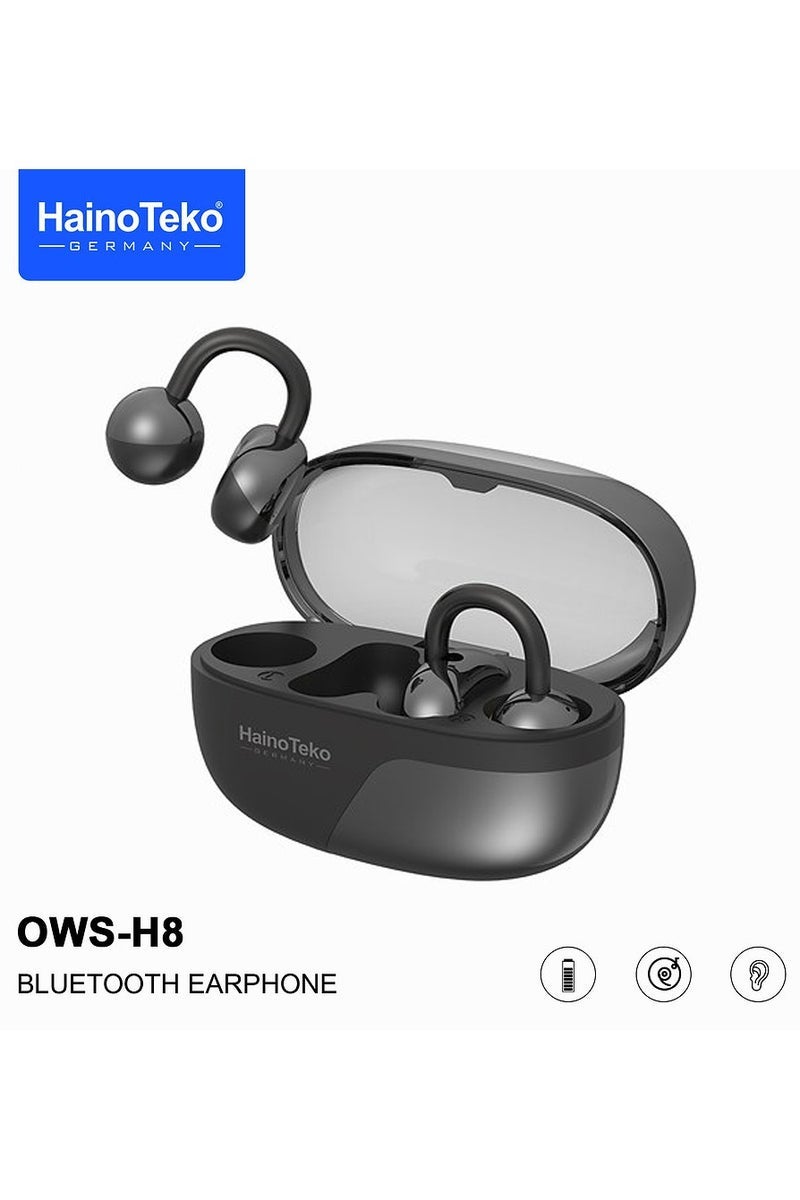 Haino Teko OWS-H8 OpenDots Bluetooth Earphone With High Quality Sound Multi Functional Touch Controls and Microphone Black - Image 1
