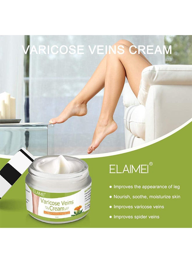 Elaimei Varicose Veins Cream, Varicose Vein Soothing Leg Cream, Relief Phlebitis Vein Treatment Legs Spider Veins Improves The Appearance Of Leg Relieves Varicose Vein Discomfort Pain Strain - Image 4