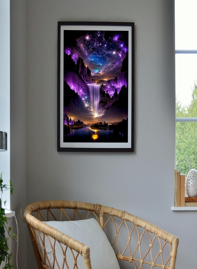 MBNTJHT Waterfall Landscape Diamond Art Kits for Adults,DIY Purple Aurora Diamond Painting Kits for Beginners,5D Full Round Drill Gem Art Painting Crafts for Home Wall Decor 12x16 Inch. - Image 4