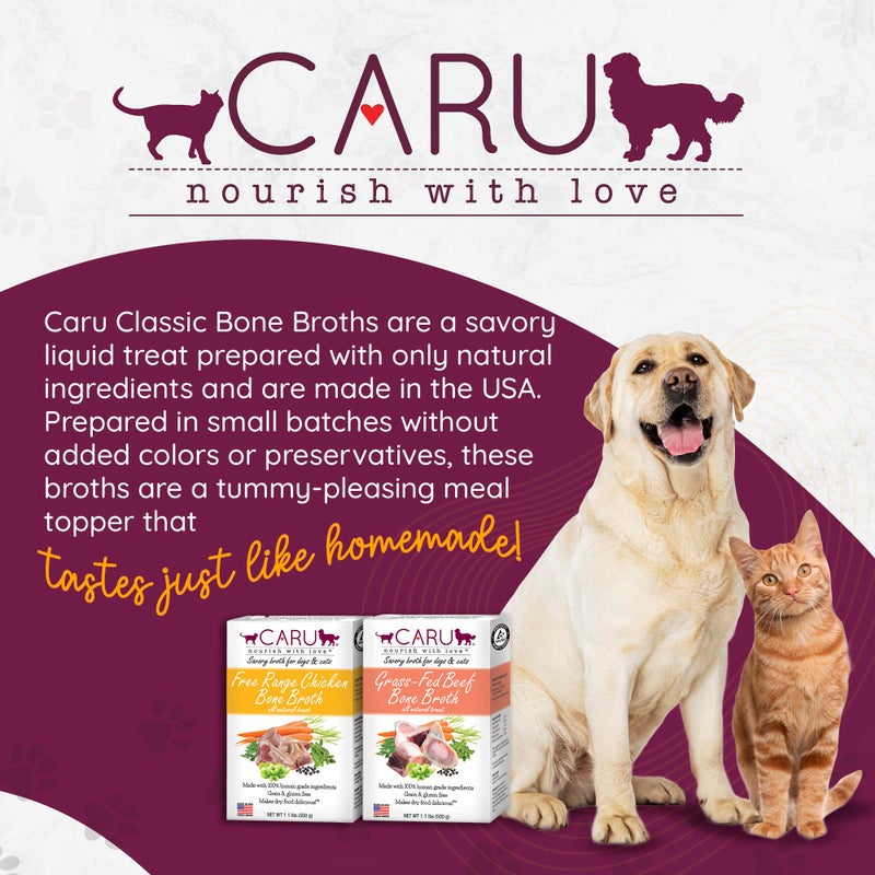 Caru Free Range Chicken Bone Broth For Dogs And Cats, Moistens Dry Food Or Pour Over Freeze Dried Raw Food, Grain And Gluten Free, Non-Gmo Ingredients (1.1 Lbs) - Image 3