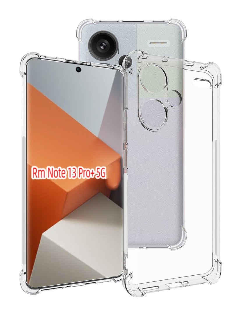 Generic Transparent Case for Redmi Note 13 Pro+ Pro Plus 5G, Clear TPU Four Corners Military-Grade Protection Cover, Transparent Soft funda  - Image 1