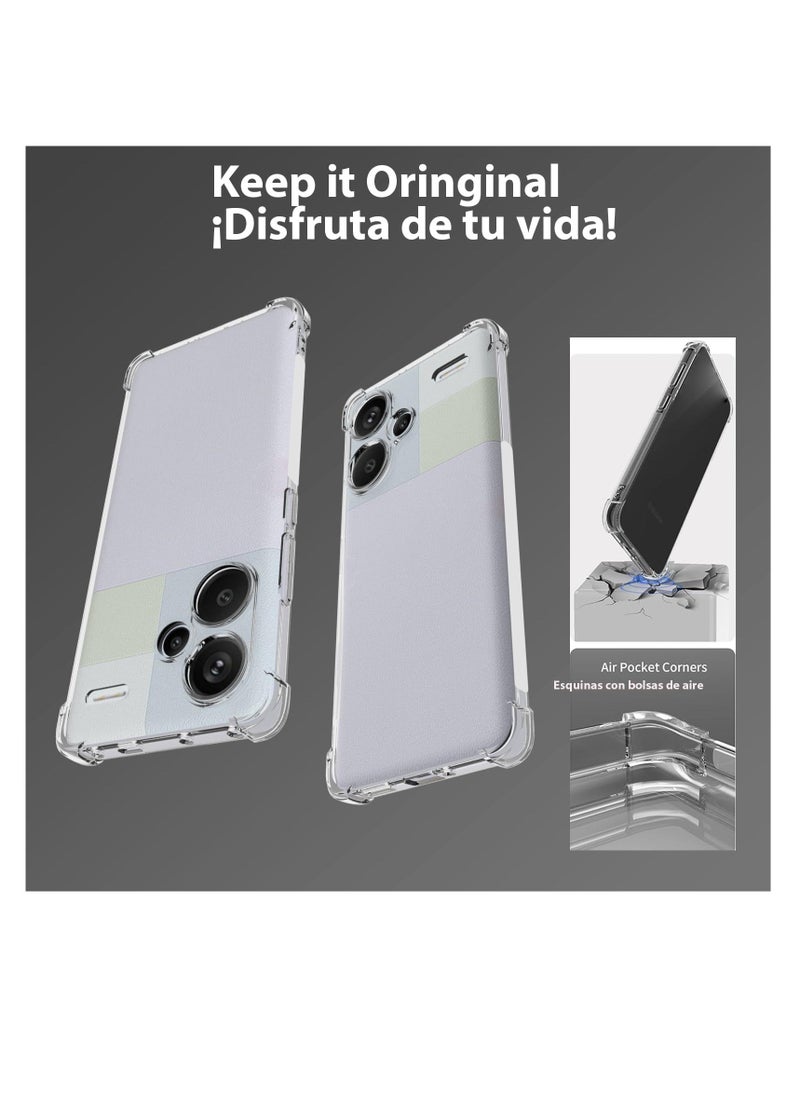 Generic Transparent Case for Redmi Note 13 Pro+ Pro Plus 5G, Clear TPU Four Corners Military-Grade Protection Cover, Transparent Soft funda  - Image 4
