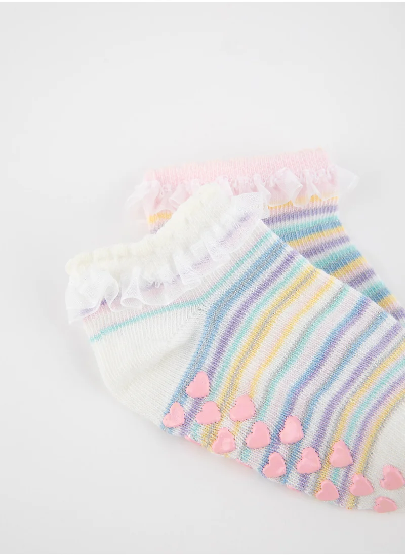 ديفاكتو 2-Pack Cotton Booties With Anti-Slip Soles