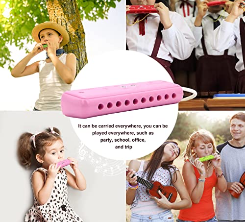 Crafteem Color Blues Harmonica, Key of C for Kids, Children, Toddler and Beginners,10 Hole 20 Tones Musical Instrument Toy Gift - Image 5