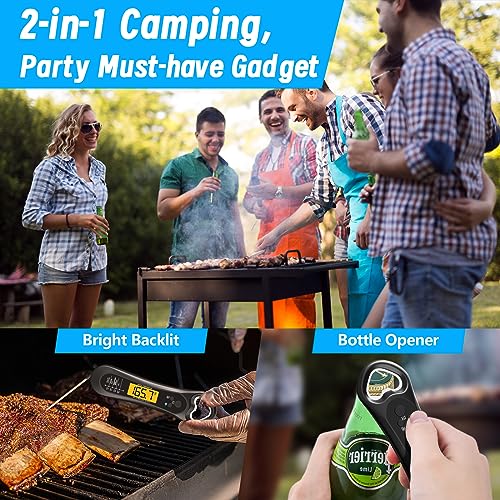 Biison Digital Meat Thermometer for Cooking, Biison Wireless Instant Read Meat Thermometer Waterproof, Backlight, Ultra-Fast Accurate and 180° Folding Probe Kitchen Thermometer for Turkish/Grill - Image 3