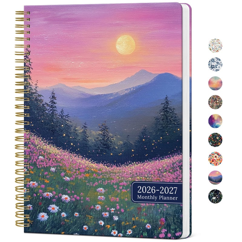 Taja Monthly Planner 2026-2027, Aesthetic 2 Year Months Planner Calendar, 24-Months from January 2026 - December 2027, 26-27 Monthly Calendar Planner, Perfect for School Office Home, 7" x 10" - Twilight Bloom - Image 1