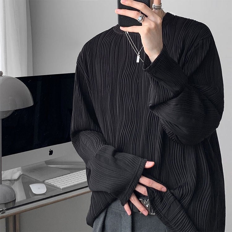 Abstinence Department High-end Sense Fried Street Men's Spring and Autumn Base Shirt Sweater T-Shirt Ins Trendy Brand Loose Long-sleeved T-shirt for Men - Image 5