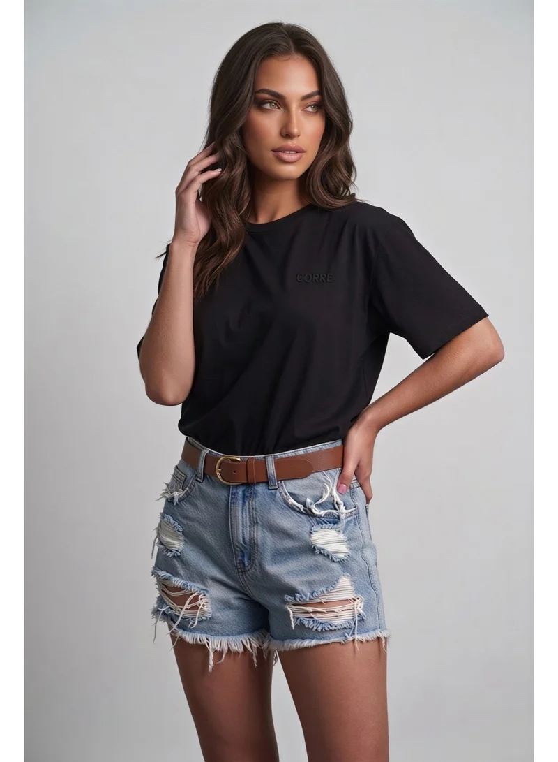 ملابس رياضية من كور Oversized Tee - Black