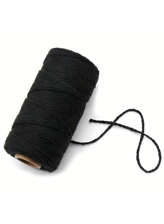 Kandid 100 M Cooking Twine, Strong Food Safe Cotton Wraps String for Tying Meat, Baking, DIY Crafts, Gifts Making Sausage Packaging Decoration Macrame Yarn Cord Thickness 2MM(Black) - Image 4