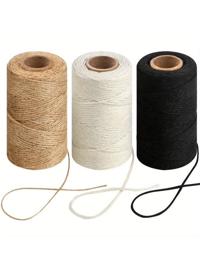 Kandid 100 M Cooking Twine, Strong Food Safe Cotton Wraps String for Tying Meat, Baking, DIY Crafts, Gifts Making Sausage Packaging Decoration Macrame Yarn Cord Thickness 2MM(Black) - Image 2
