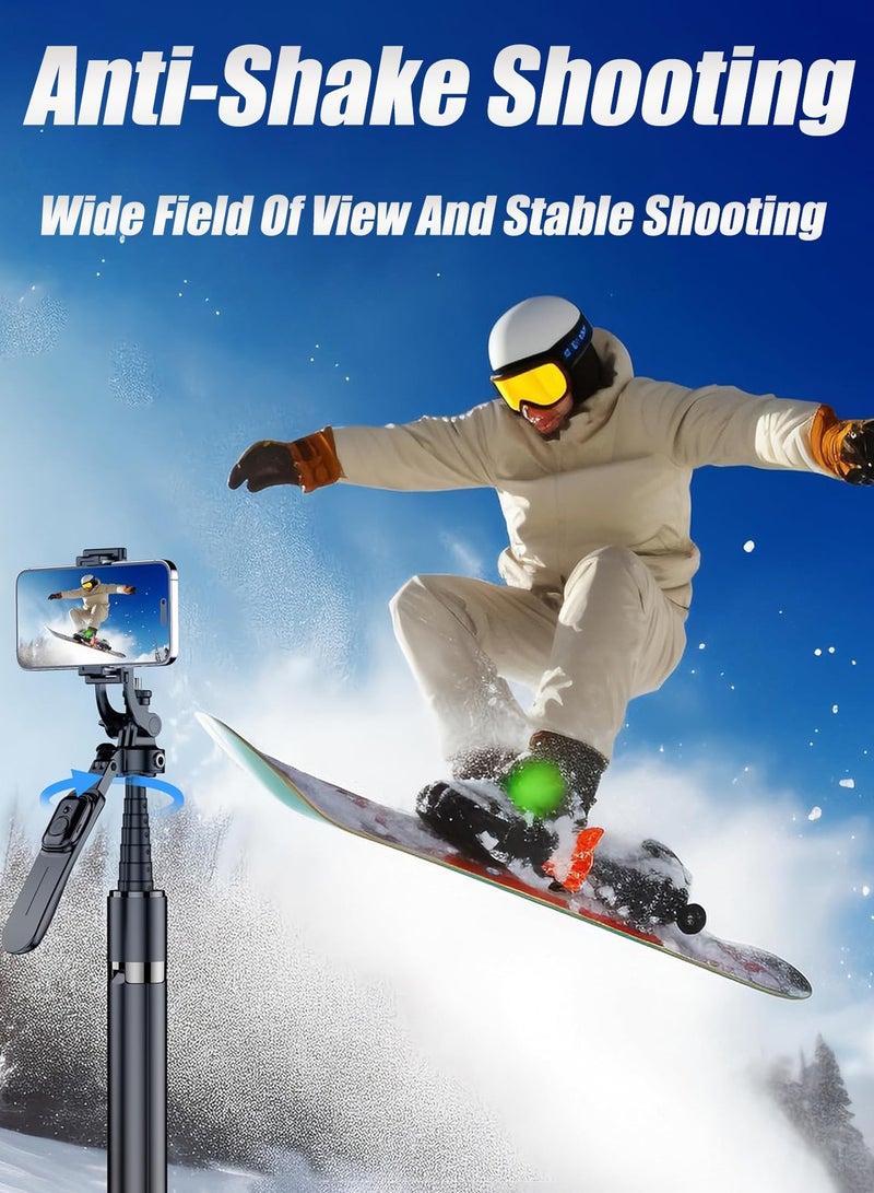 HEROCKX 79-Inch Cell Phone Selfie Stick Tripod, Phone Tripod Stand All-in-1 With Wireless Remote,100% All Aluminum Stick And Legs,Lightweight, Phone Tripod For iPhone 16/15 Series, Galaxy S24, GO Pro,Digital Camera - Image 2