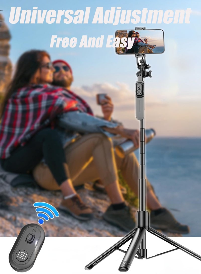 HEROCKX 79-Inch Cell Phone Selfie Stick Tripod, Phone Tripod Stand All-in-1 With Wireless Remote,100% All Aluminum Stick And Legs,Lightweight, Phone Tripod For iPhone 16/15 Series, Galaxy S24, GO Pro,Digital Camera - Image 4