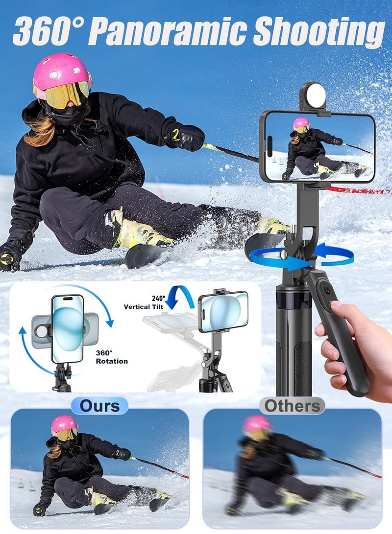 HEROCKX 79-Inch Cell Phone Selfie Stick Tripod, Phone Tripod Stand All-in-1 With Wireless Remote,100% All Aluminum Stick And Legs,Lightweight, Phone Tripod For iPhone 16/15 Series, Galaxy S24, GO Pro,Digital Camera - Image 3