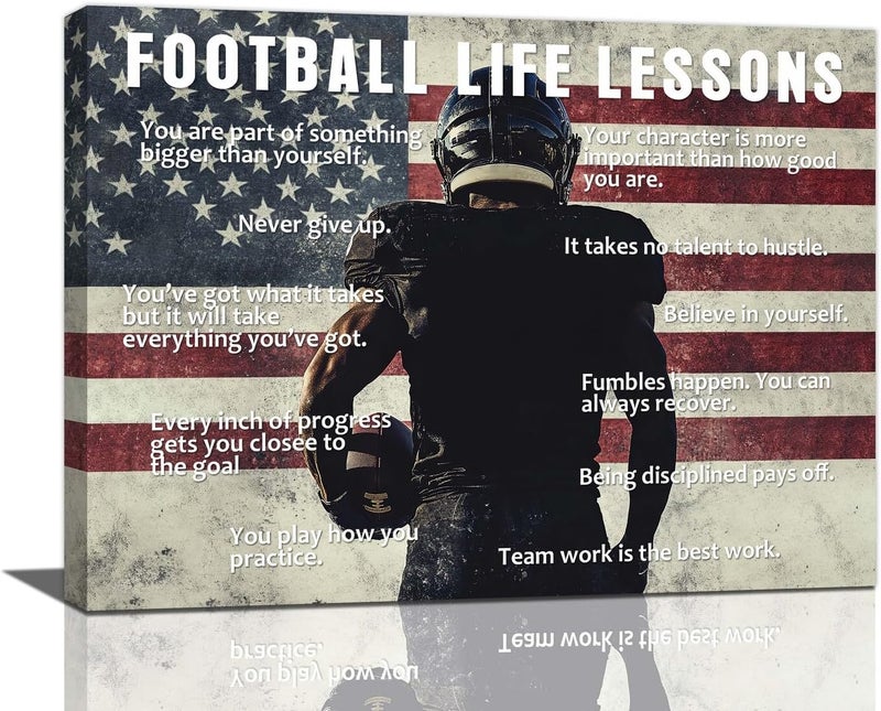 Fuzawet Football Life Lessons Canvas Wall Art - Image 1
