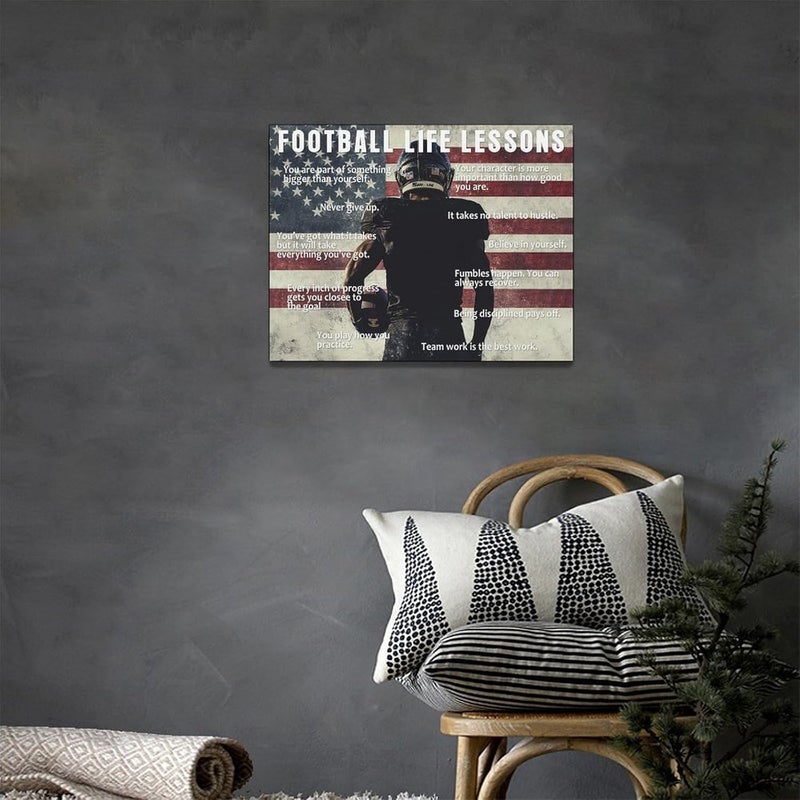 Fuzawet Football Life Lessons Canvas Wall Art - Image 2