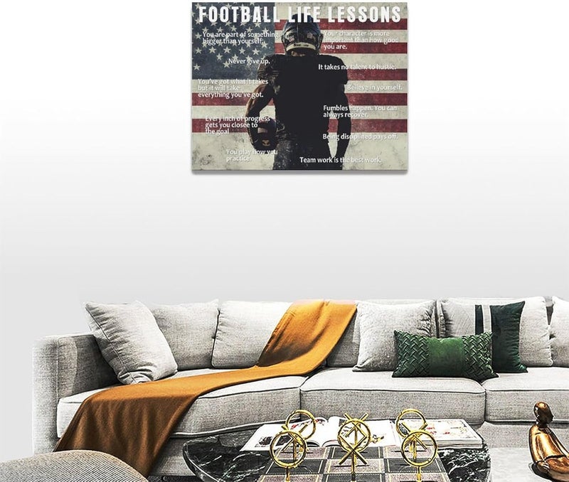 Fuzawet Football Life Lessons Canvas Wall Art - Image 4