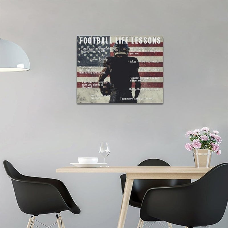 Fuzawet Football Life Lessons Canvas Wall Art - Image 3