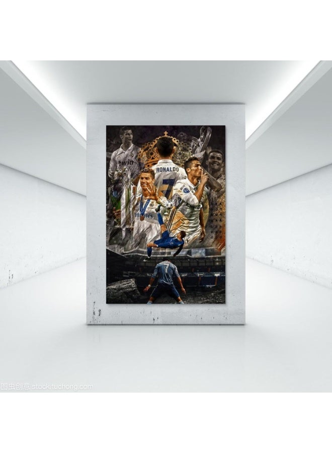 ARS Cristiano Ronaldo Poster Cr7 Soccer Wall Art Posters And Bedroom Decor Posters For Room, Boys Room, Office Living Room Bedroom Gifting, No Framed - Size Available - Image 2