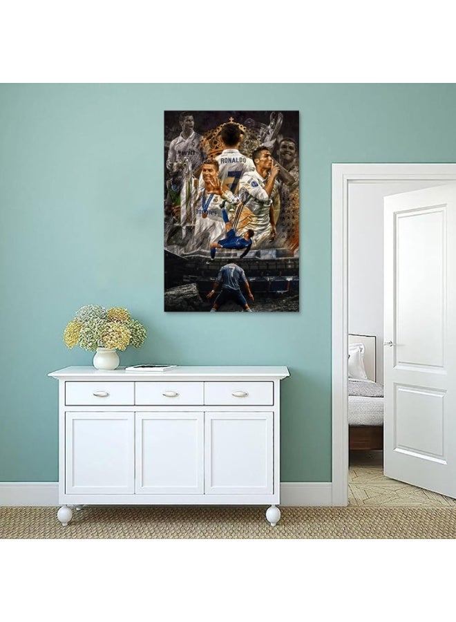 ARS Cristiano Ronaldo Poster Cr7 Soccer Wall Art Posters And Bedroom Decor Posters For Room, Boys Room, Office Living Room Bedroom Gifting, No Framed - Size Available - Image 5