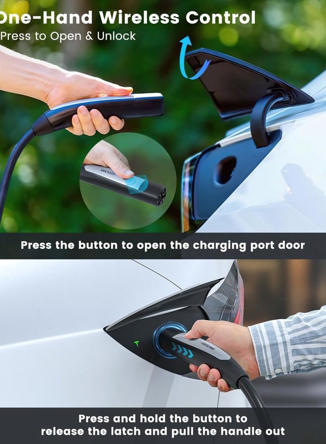 SEGUMA NEMA 10-30 Level 2 Tesla Charger-24A 240V, 25FT Extension Cable, Adjustable Current(10-24A)-Portable Home Mobile EV Charger for Model Y/X/3/S/Cybertruck,NACS Connector for 3-Prong Dryer Outlet - Image 5