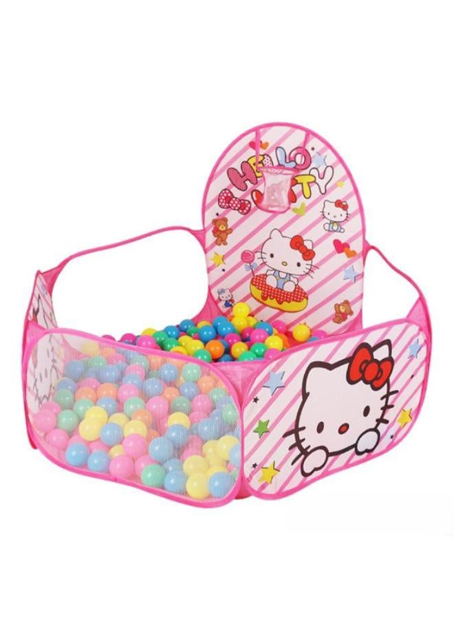 هالو كيتي المحمولة الاطفال الطفل الكرة حفرة بركة تلعب خيمة للطفل داخلي وخارجي لعبة لعبة + 50 ألوان كرات-1201 - Image 1