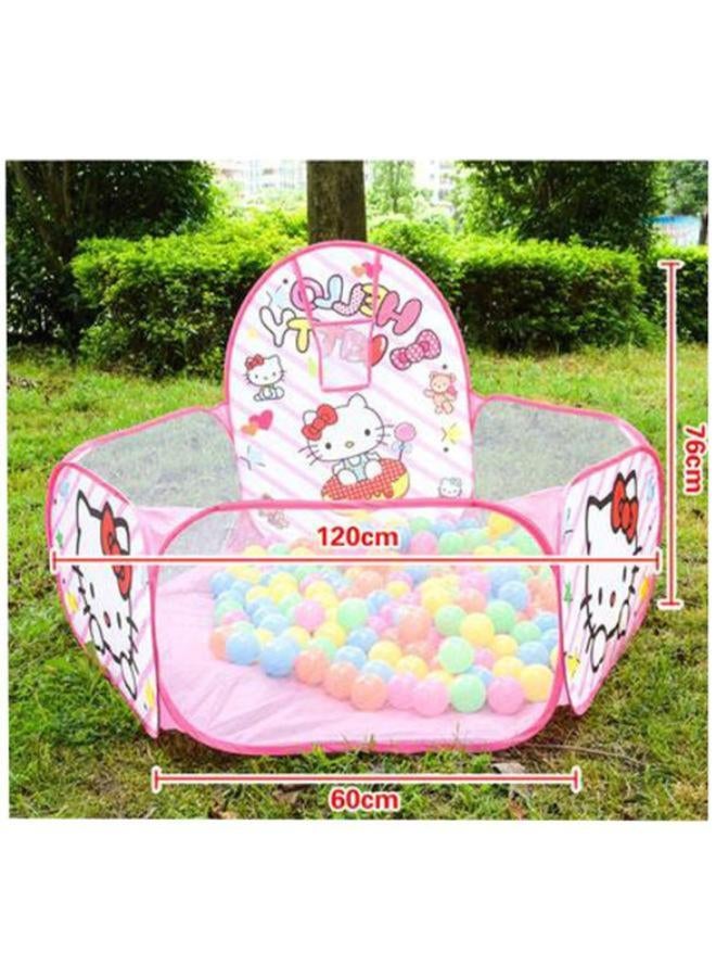 هالو كيتي المحمولة الاطفال الطفل الكرة حفرة بركة تلعب خيمة للطفل داخلي وخارجي لعبة لعبة + 50 ألوان كرات-1201 - Image 2