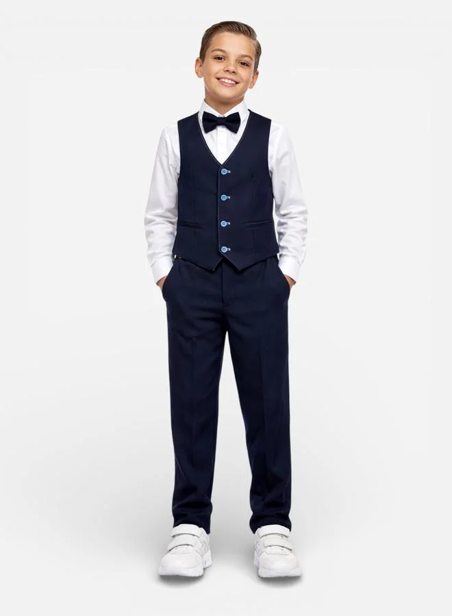 victor and jane Boys 3-Piece Waistcoat, Shirt, Trousers and Bow Tie Set
