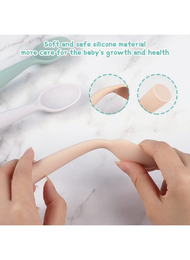 Vicloon Silicone Baby Feeding Spoons 4 Pcs Baby Spoons First Stage Feeding Spoons For Infants Silicone Baby Spoons Ultra Durable & Chewproof Silicone Feeding Spoons Dishwasher Safe Baby Utensils - Image 4