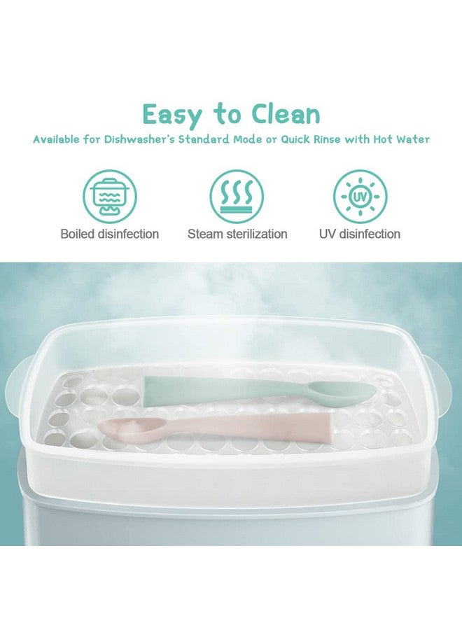 Vicloon Silicone Baby Feeding Spoons 4 Pcs Baby Spoons First Stage Feeding Spoons For Infants Silicone Baby Spoons Ultra Durable & Chewproof Silicone Feeding Spoons Dishwasher Safe Baby Utensils - Image 5