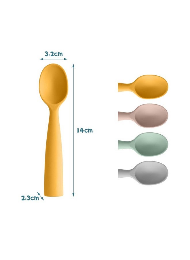 Vicloon Silicone Baby Feeding Spoons 4 Pcs Baby Spoons First Stage Feeding Spoons For Infants Silicone Baby Spoons Ultra Durable & Chewproof Silicone Feeding Spoons Dishwasher Safe Baby Utensils - Image 2