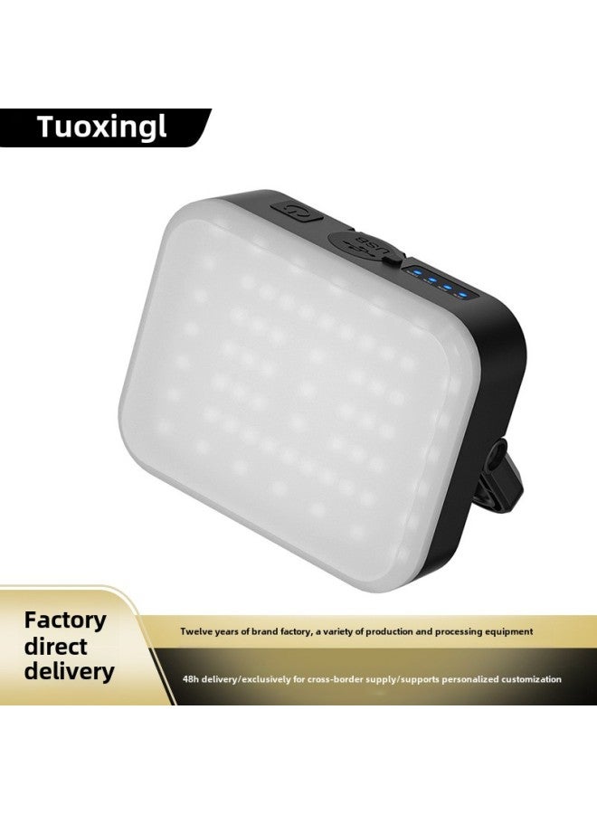 Outdoor Multi-function Multi-light Adjustment Solar Energy Long Endurance TYPE-C Charging Treasure Mini Waterproof Camping Light-Color:Specifications: Charging Magnet 4000mAh(8-36h) To Send Hook  - Image 2