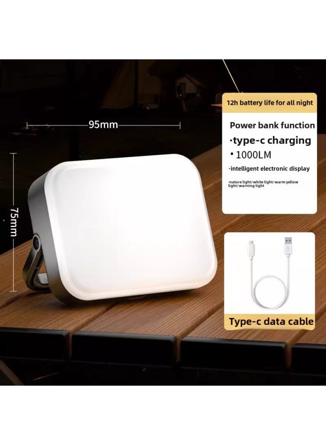 Outdoor Multi-function Multi-light Adjustment Solar Energy Long Endurance TYPE-C Charging Treasure Mini Waterproof Camping Light-Color:Specifications: Charging Magnet 4000mAh(8-36h) To Send Hook  - Image 1