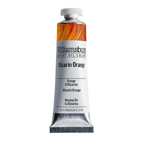 Williamsburg Artist Oil Colors by GOLDEN, Alizarin Orange, 37 ml tube, Professional Oil Paint, Transparent - Image 1