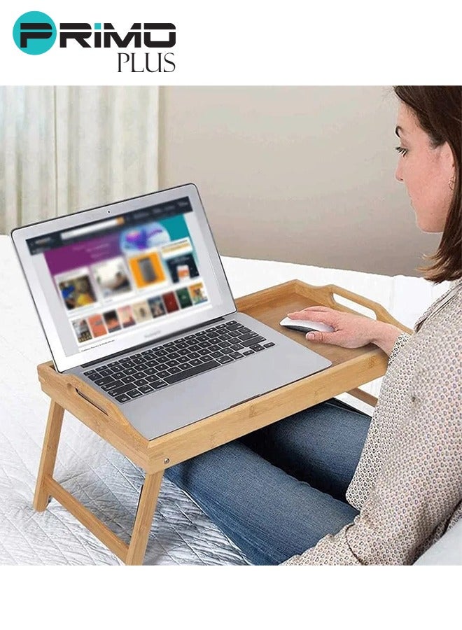 PRIMO PLUS Bed Tray Table With Folding Legs Brown - Image 2