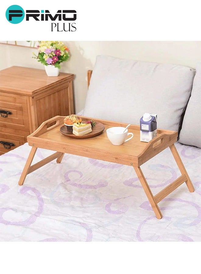 PRIMO PLUS Bed Tray Table With Folding Legs Brown - Image 3