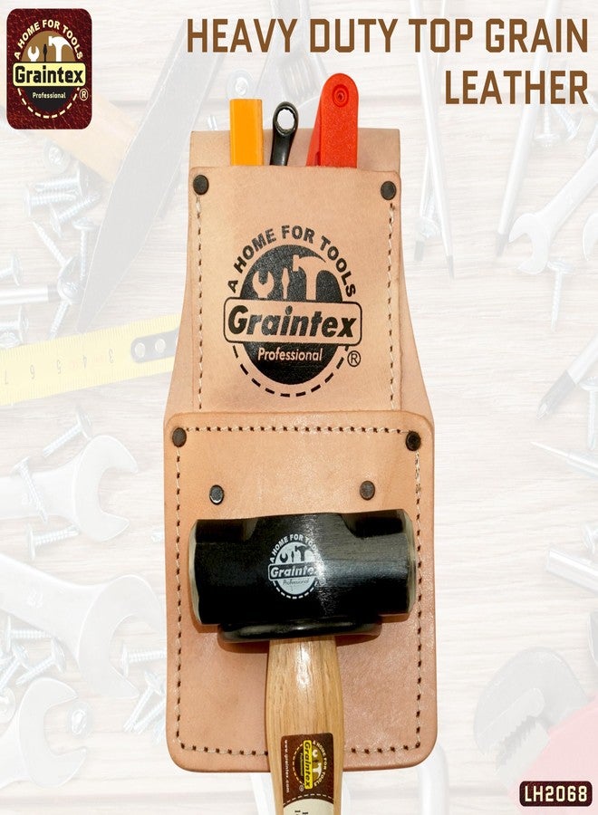 Graintex LH2068 Professional Fixed Hammer Holder Top Grain Leather, Wide Belt Tunnel Slot - Image 3